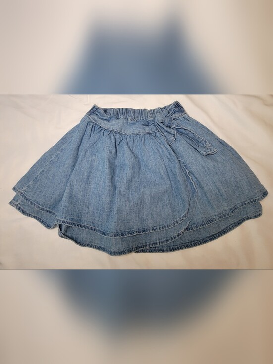 GAP Other - GAP Light Blue Denim Tie-Waist Skater Wrap Skirt (Size M-8)